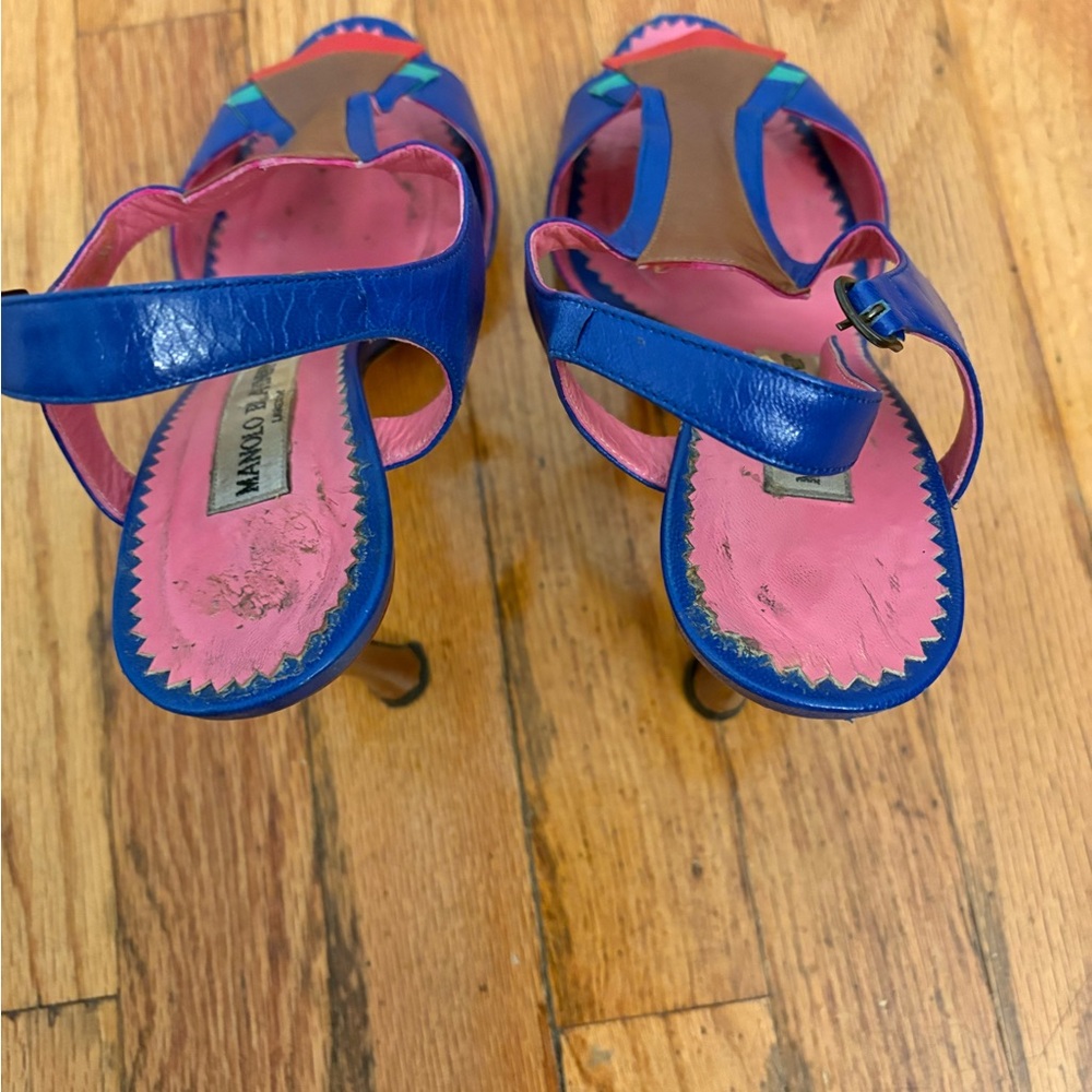 Vintage Manolo Blahnik strappy heels 37.5 - Picture 11 of 14
